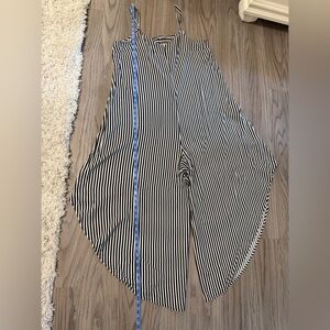 MSK Black and White Striped Jumpsuit